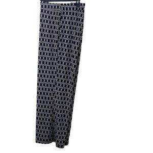 Kim Rogers Pull-On Straight Pants (Size 2X) Navy Blue and White
